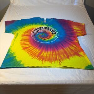 Colortone 2X Tie Dye Crewneck T-Shirt Men Blue Green Cotton Comfortable Vibrant